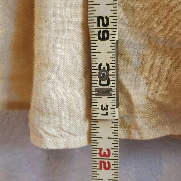 M&S Collection Linen Shirt Mens 3XL Yellow Short Sleeve Button Up Casual Pocket - Picture 9 of 10